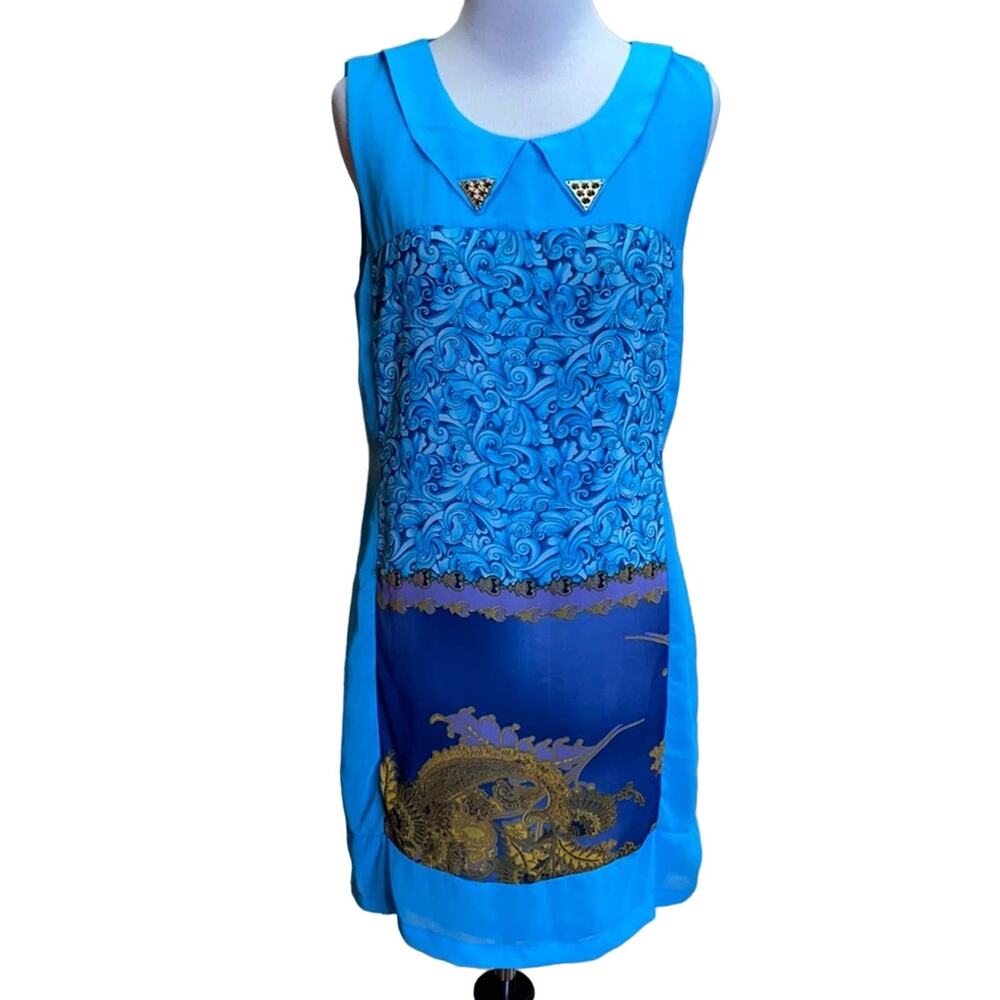 Grifflin Paris Anthropologie Paisley Leaf Sleeveless Dress Medium NWT